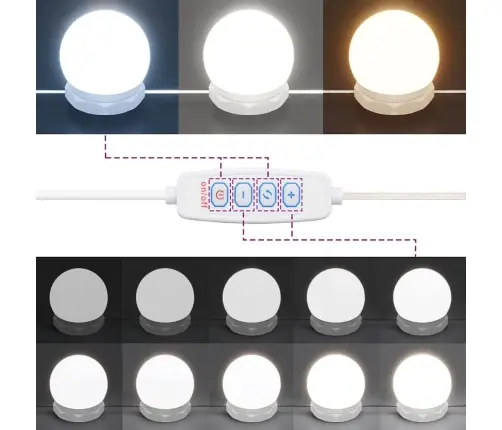 Led-Valgustusega Tualettlaud, Hall Sonoma Tamm, 90X42X132,5 Cm