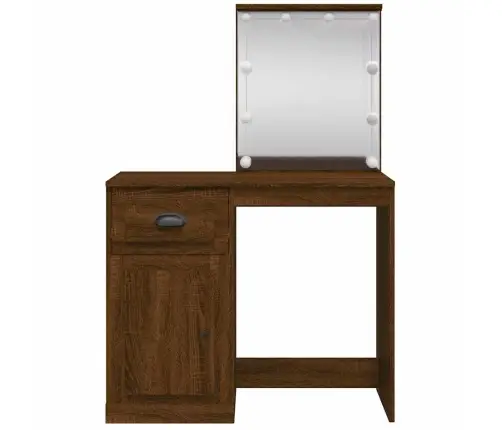 Spoguļgaldiņš Ar Led, Ozolkoka, 90X42X132,5 Cm Vidaxl