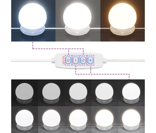 Spoguļgaldiņš Ar Led, Ozolkoka, 90X42X132,5 Cm Vidaxl