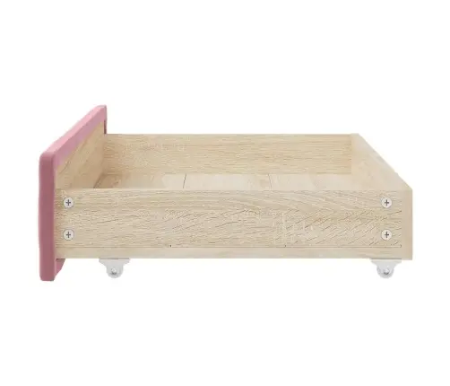 Gultas Atvilktnes, 2 Gab., Rozā, Inženierijas Koks Un Samts Vidaxl