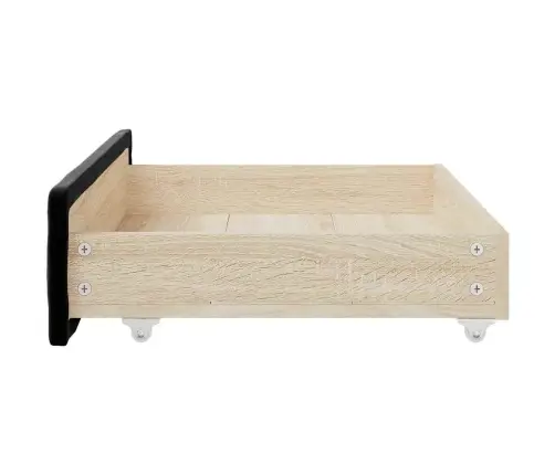 Stalčiai Po Lova, 2Vnt., Juodi, Apdirbta Mediena Ir Aksomas