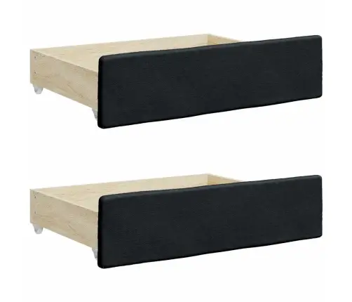 Gultas Atvilktnes, 2 Gab., Melnas, Koks Un Mākslīgā Āda Vidaxl