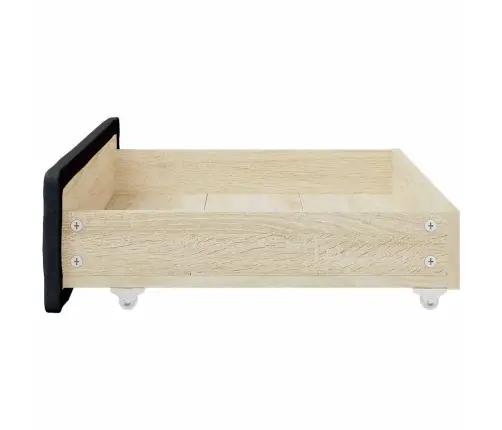 Gultas Atvilktnes, 2 Gab., Melnas, Koks Un Mākslīgā Āda Vidaxl