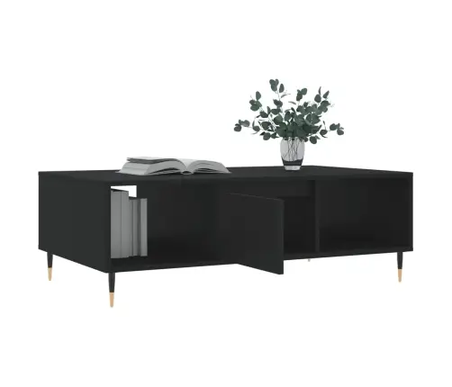 Kafijas Galdiņš, Melns, 104X60X35 Cm, Inženierijas Koks Vidaxl