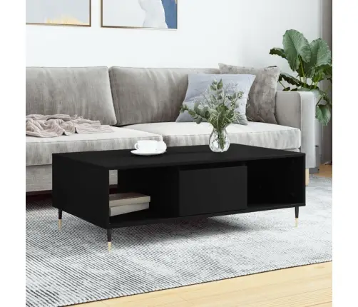 Kafijas Galdiņš, Melns, 104X60X35 Cm, Inženierijas Koks Vidaxl