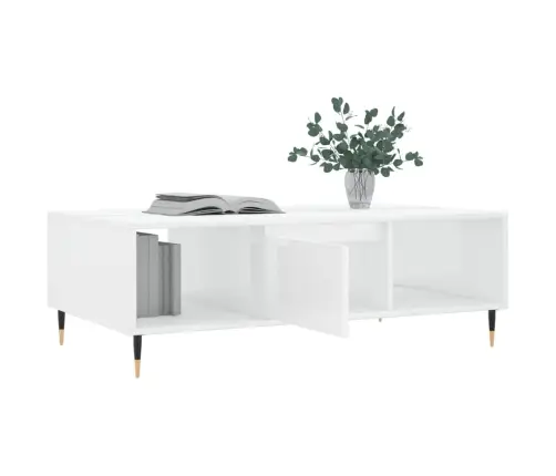 Kafijas Galdiņš, Spīdīgi Balts, 104X60X35 Cm, Inženierijas Koks Vidaxl