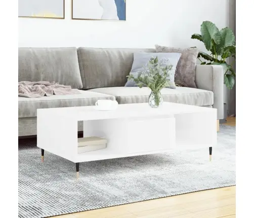 Kafijas Galdiņš, Spīdīgi Balts, 104X60X35 Cm, Inženierijas Koks Vidaxl