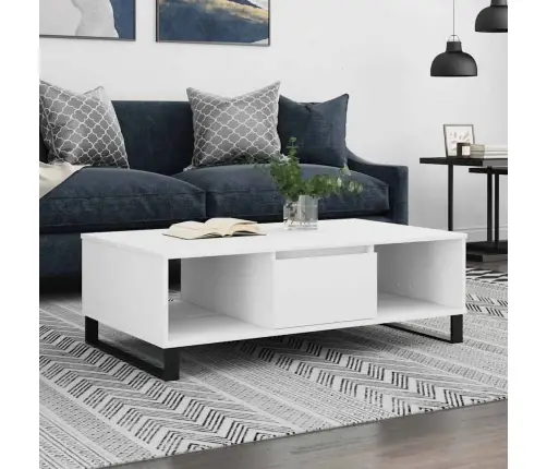 Kohvilaud, Valge, 104 X 60 X 35 cm Tehispuit