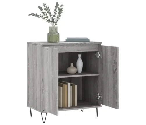 Kumode, Pelēka Ozolkoka, 60X35X70 Cm, Inženierijas Koks Vidaxl