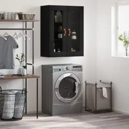 Prie Sienos Montuojama Spintelė, Juodos Spalvos, 69,5X34X90Cm