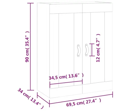 Seinakapp, Kõrgläikega Valge, 69,5 X 34 X 90 Cm