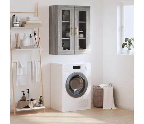 Prie Sienos Montuojama Spintelė, Pilka Ąžuolo, 69,5X34X90Cm