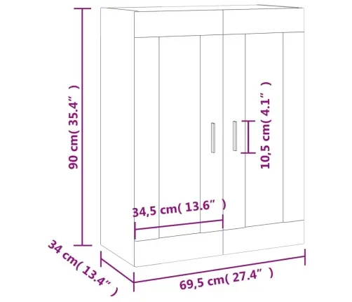 Prie Sienos Montuojama Spintelė, Betono Pilka, 69,5X34X90Cm