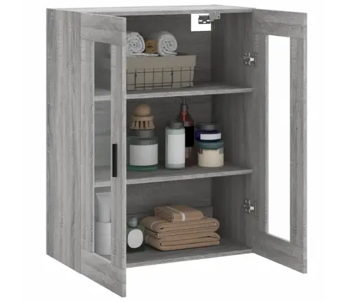 Sienas Skapītis, 69,5X34X90 Cm, Pelēcīga Ozolkoka Krāsa Vidaxl