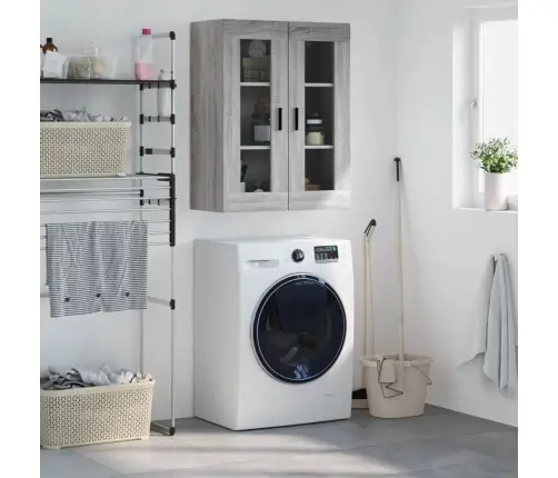 Sienas Skapītis, 69,5X34X90 Cm, Pelēcīga Ozolkoka Krāsa Vidaxl