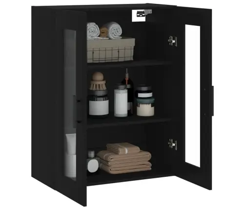 Prie Sienos Montuojama Spintelė, Juodos Spalvos, 69,5X34X90Cm