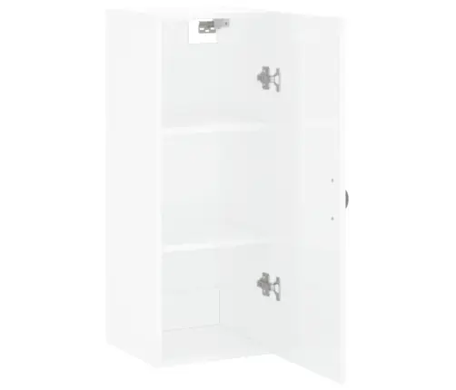 Sienas Skapītis, 34,5X34X90 Cm, Spīdīgi Balts Vidaxl