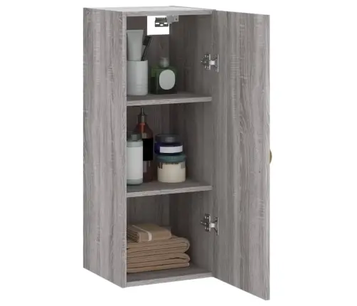 Sienas Skapītis, Pelēcīga Ozolkoka Krāsa, 34,5X34X90 Cm Vidaxl