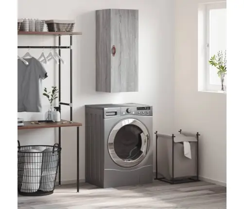 Sienas Skapītis, Pelēcīga Ozolkoka Krāsa, 34,5X34X90 Cm Vidaxl