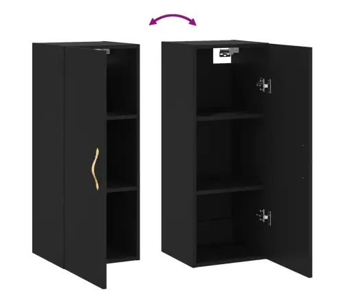 Sienas Skapītis, 34,5X34X90 Cm, Melns Vidaxl