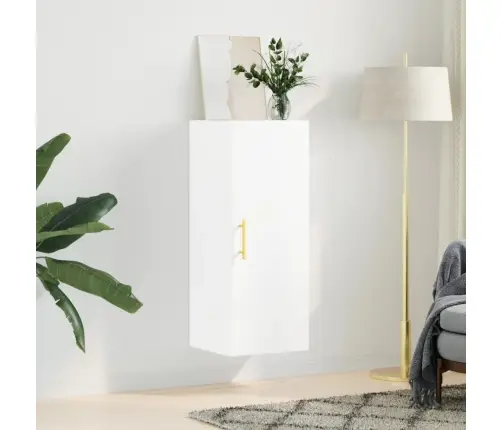 Sienas Skapītis, 34,5X34X90 Cm, Balts Vidaxl