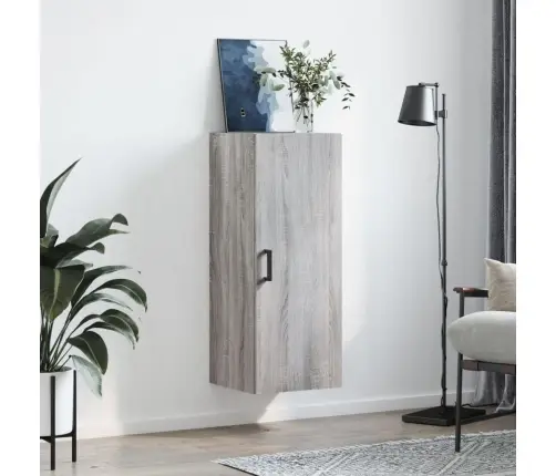 Sienas Skapītis, Pelēcīga Ozolkoka Krāsa, 34,5X34X90 Cm Vidaxl
