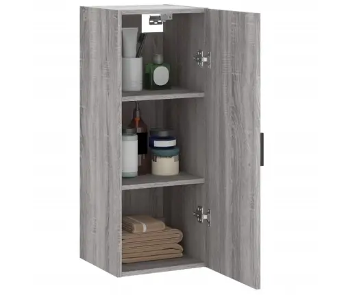 Sienas Skapītis, Pelēcīga Ozolkoka Krāsa, 34,5X34X90 Cm Vidaxl