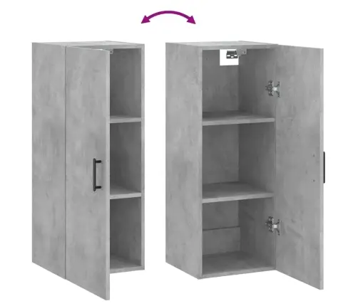 Prie Sienos Montuojama Spintelė, Betono Pilka, 34,5X34X90Cm