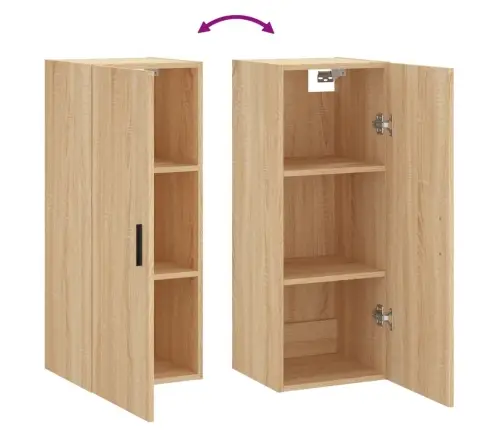 Prie Sienos Montuojama Spintelė, Sonoma Ąžuolo, 34,5X34X90Cm