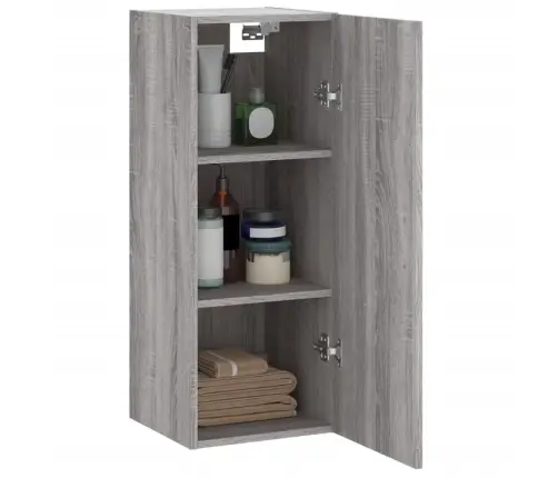 Sienas Skapītis, Pelēcīga Ozolkoka Krāsa, 34,5X34X90 Cm Vidaxl