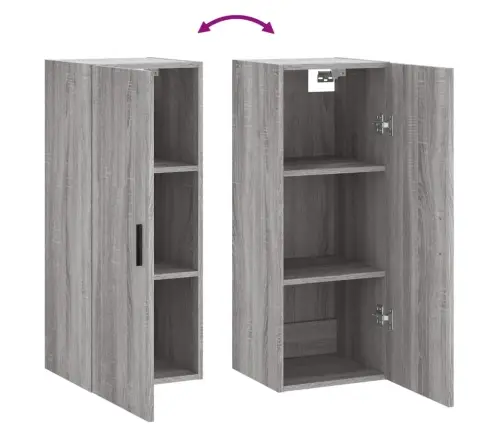 Sienas Skapītis, Pelēcīga Ozolkoka Krāsa, 34,5X34X90 Cm Vidaxl