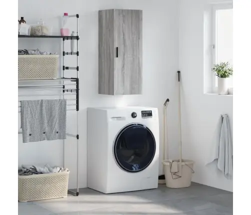 Sienas Skapītis, Pelēcīga Ozolkoka Krāsa, 34,5X34X90 Cm Vidaxl