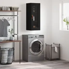 Prie Sienos Montuojama Spintelė, Juodos Spalvos, 34,5X34X90Cm