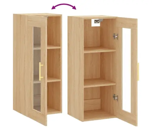 Prie Sienos Montuojama Spintelė, Sonoma Ąžuolo, 34,5X34X90Cm