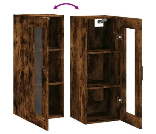 Prie Sienos Montuojama Spintelė, Dūminio Ąžuolo, 34,5X34X90Cm