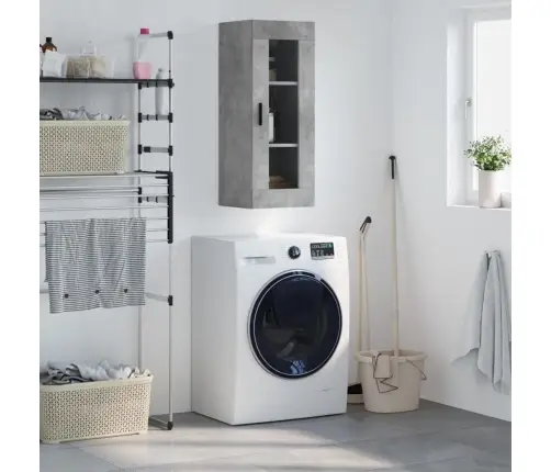 Sienas Skapītis, 34,5X34X90 Cm, Betona Pelēks Vidaxl