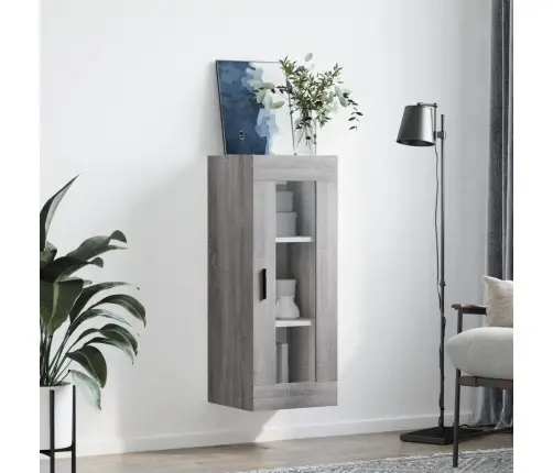 Sienas Skapītis, Pelēcīga Ozolkoka Krāsa, 34,5X34X90 Cm Vidaxl