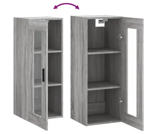 Sienas Skapītis, Pelēcīga Ozolkoka Krāsa, 34,5X34X90 Cm Vidaxl