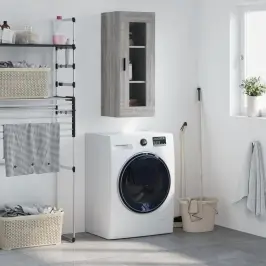 Sienas Skapītis, Pelēcīga Ozolkoka Krāsa, 34,5X34X90 Cm Vidaxl