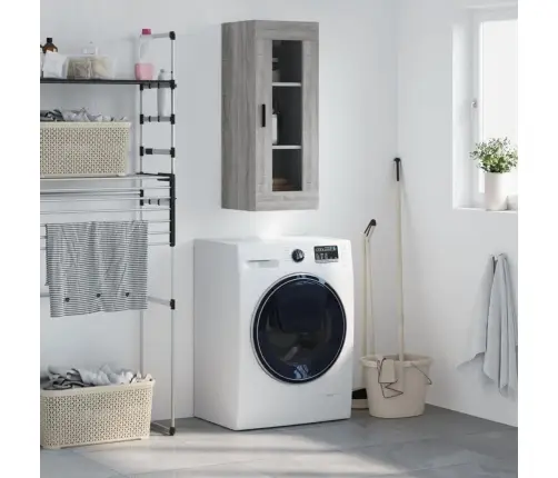 Sienas Skapītis, Pelēcīga Ozolkoka Krāsa, 34,5X34X90 Cm Vidaxl