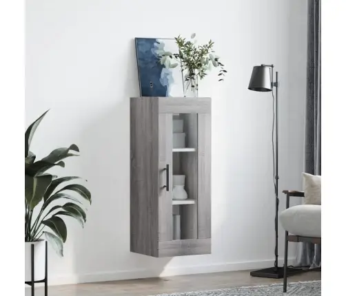 Sienas Skapītis, Pelēcīga Ozolkoka Krāsa, 34,5X34X90 Cm Vidaxl