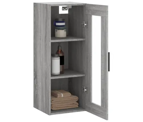 Sienas Skapītis, Pelēcīga Ozolkoka Krāsa, 34,5X34X90 Cm Vidaxl