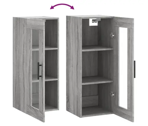 Sienas Skapītis, Pelēcīga Ozolkoka Krāsa, 34,5X34X90 Cm Vidaxl
