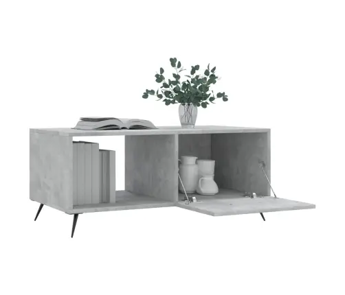 Kavos Staliukas, Betono Pilkas, 90X50X40cm Apdirbta Mediena