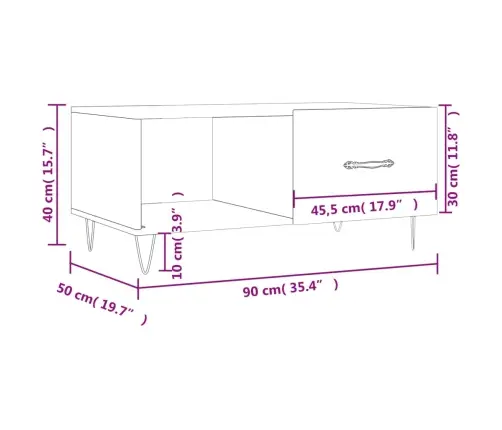Kavos Staliukas, Baltos Spalvos, 90X50X40cm Apdirbta Mediena