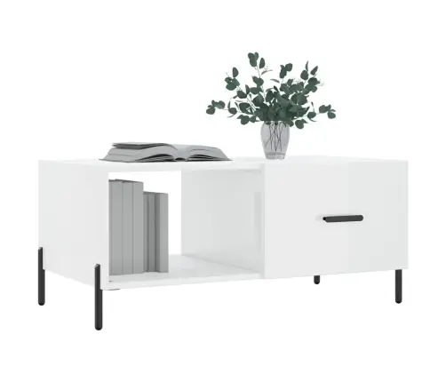 Kafijas Galdiņš, Spīdīgi Balts, 90X50X40 Cm, Inženierijas Koks Vidaxl