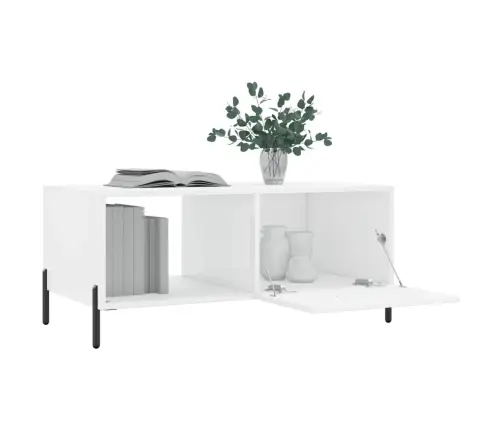 Kafijas Galdiņš, Spīdīgi Balts, 90X50X40 Cm, Inženierijas Koks Vidaxl