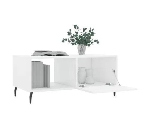 Kafijas Galdiņš, Spīdīgi Balts, 90X50X40 Cm, Inženierijas Koks Vidaxl