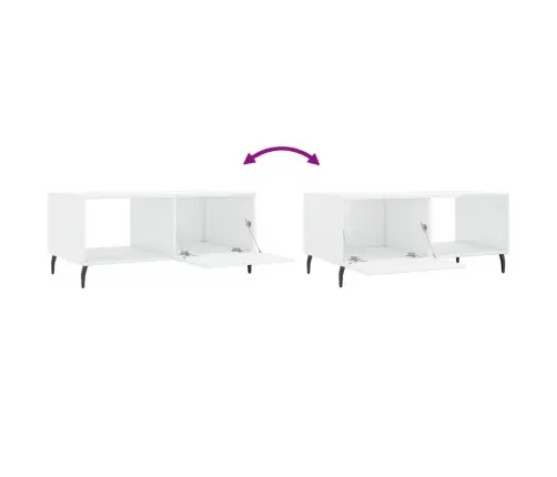 Kafijas Galdiņš, Spīdīgi Balts, 90X50X40 Cm, Inženierijas Koks Vidaxl