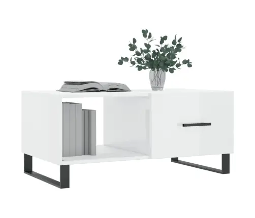 Kohvilaud, Kõrgläikega Valge, 90 X 50 X 40 cm Tehispuit